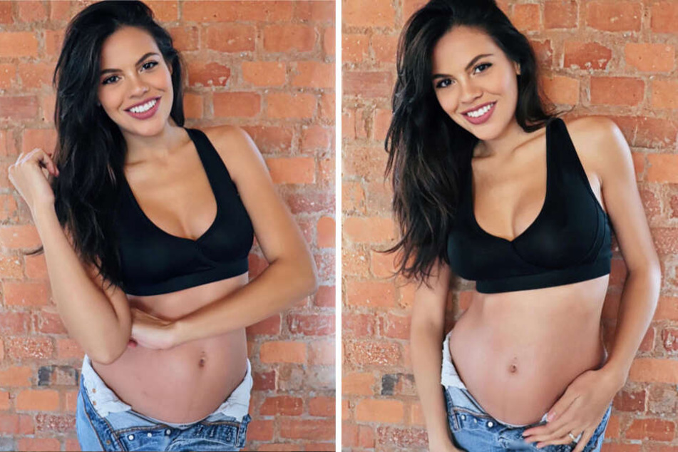 Bruna Rodrigues ist sehr stolz auf ihren Baby Bauch.