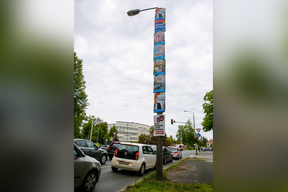 Der Mast ist voll: Wahlwerbung wie diese will die Linke künftig nicht mehr sehen.