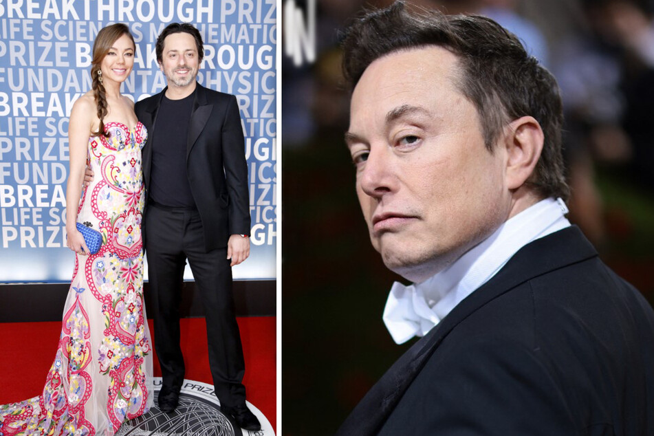 Elon Musk (r.) reportedly had an affair with Nicole Shanahan (l.), wife of Google co-founder Sergey Brin (c.).