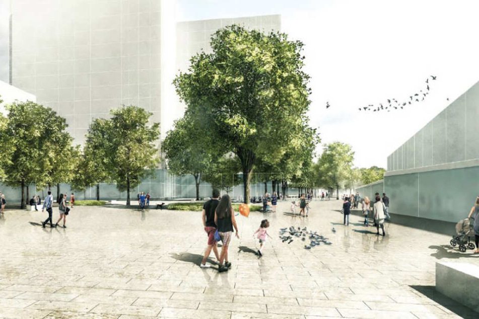 So könnte künftig der Platz zwischen Zwinglistraße und Rosenbergstraße in
Altgruna aussehen.