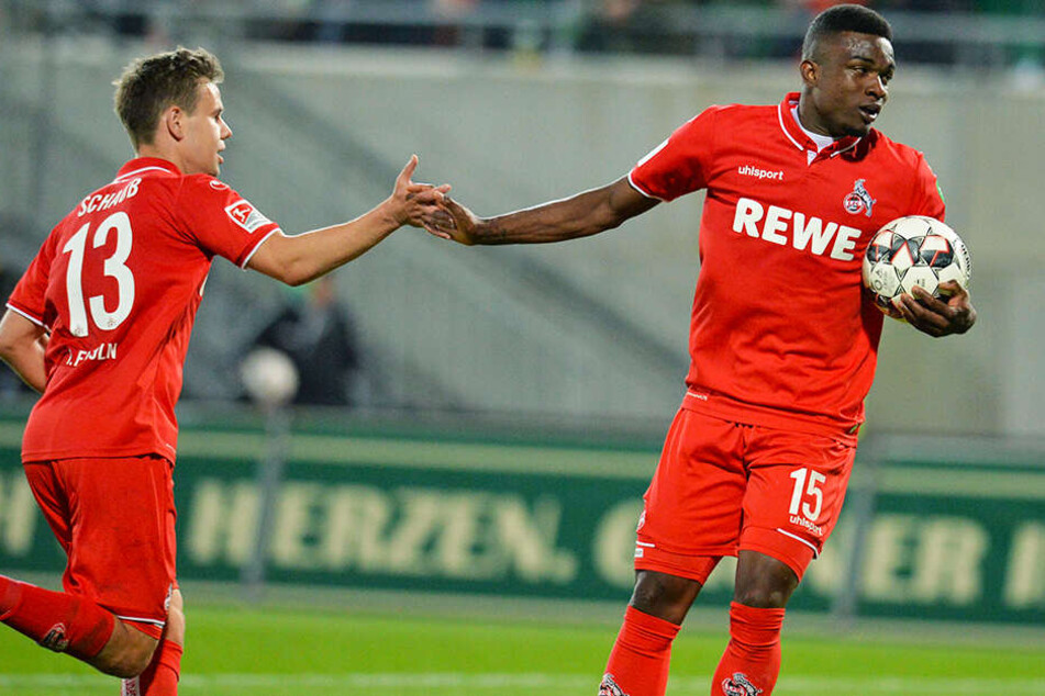 Jhon Cordoba (r.) traf doppelt für den 1. FC Köln. (Archivbild)