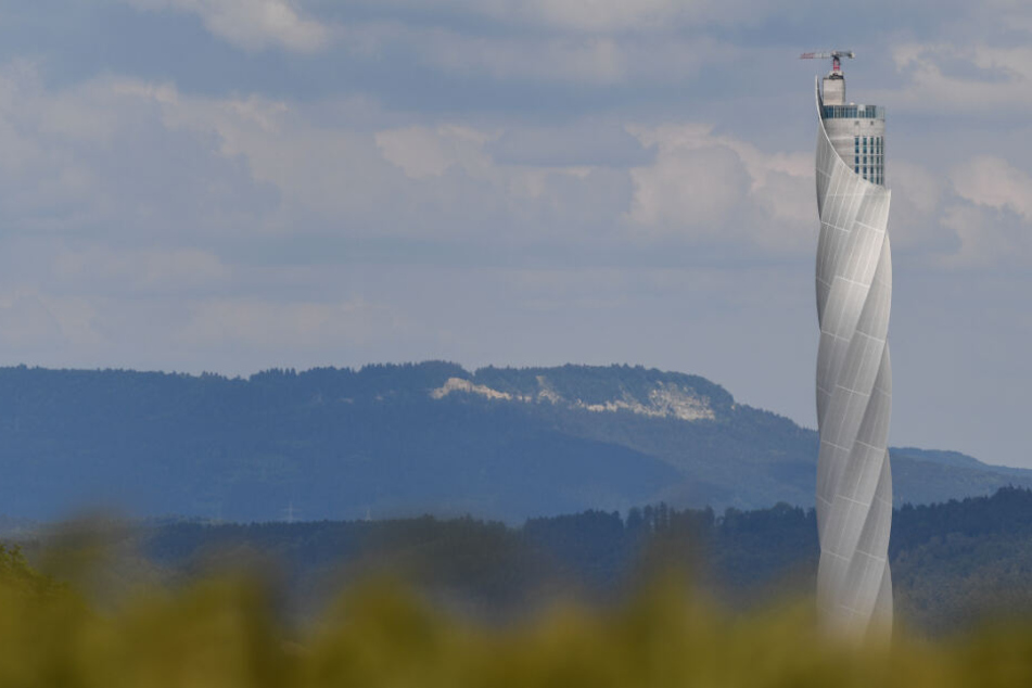 Der Thyssenkrupp-Aufzugtestturm in Rottweil.