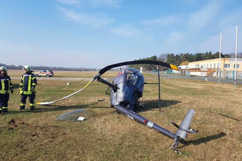 Der Hubschrauber war auf dem Flugplatz in Riesa abgestürzt.