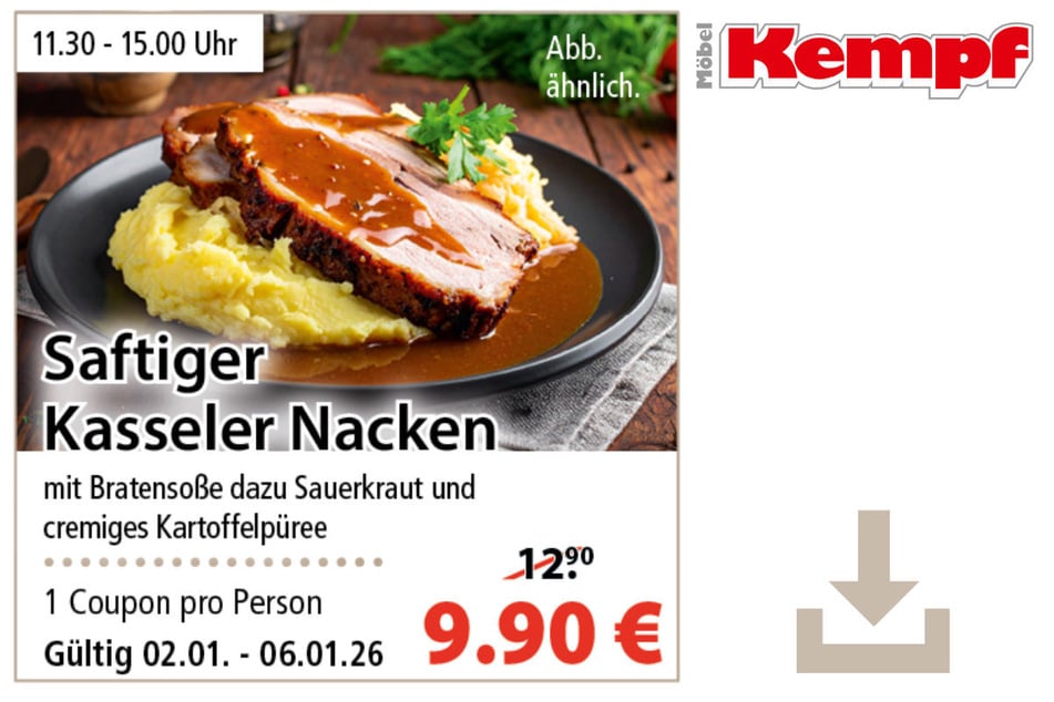Hier klicken und den Coupon herunterladen.