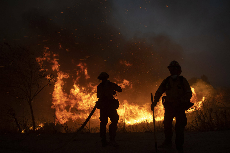 Firefighters on duty at a forest fire in California.