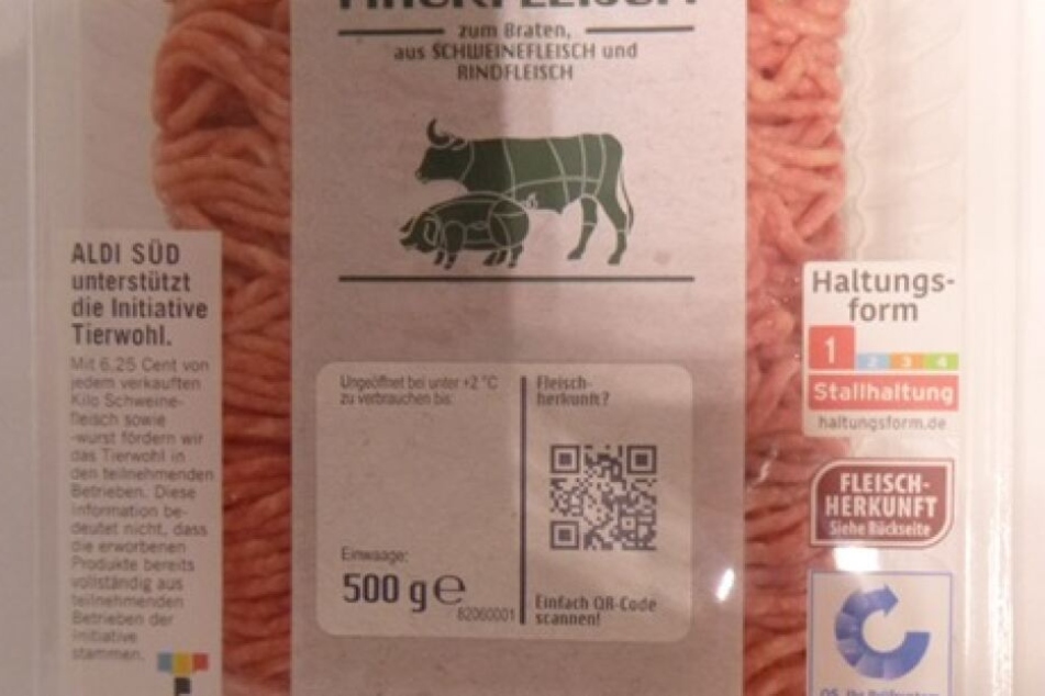 So sieht die betroffene Hackfleisch-Packung aus.