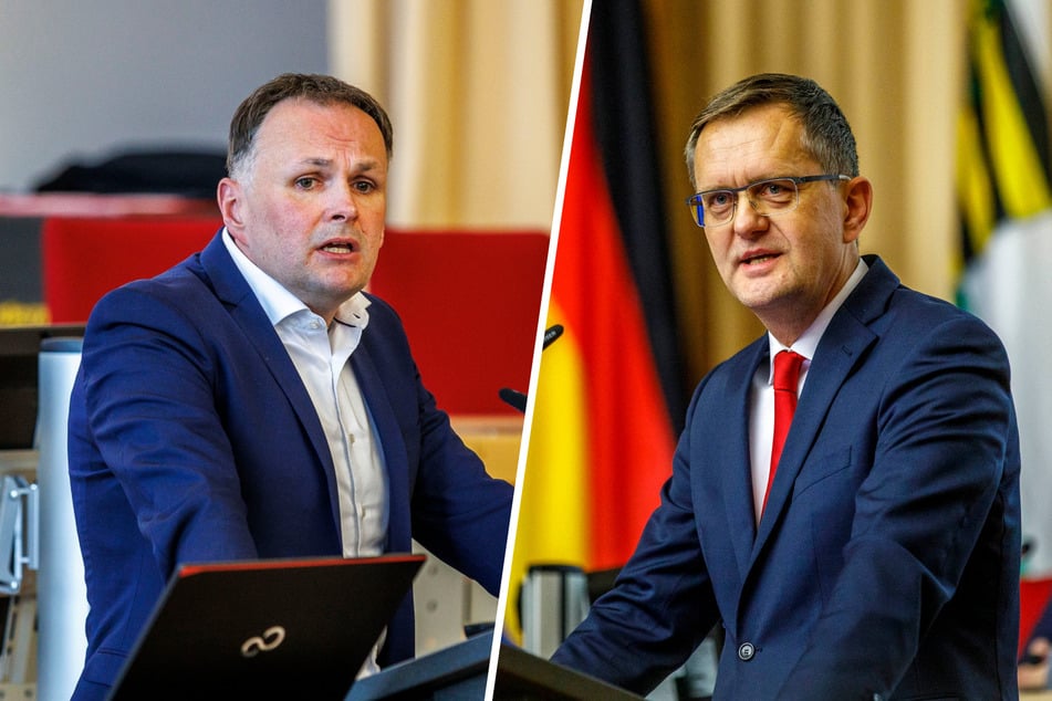 Linken-Fraktions-Chef André Schollbach (45, l.) ärgert sich über die CDU. CDU-Stadtrat Steffen Kaden (53, r.) will die Neuausschreibung der Veranstaltung weiterhin stoppen.