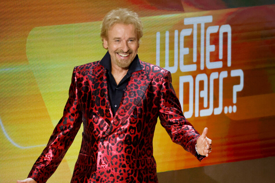 Entertainer Thomas Gottschalk (72) während der ZDF-Show "Wetten, dass..?".