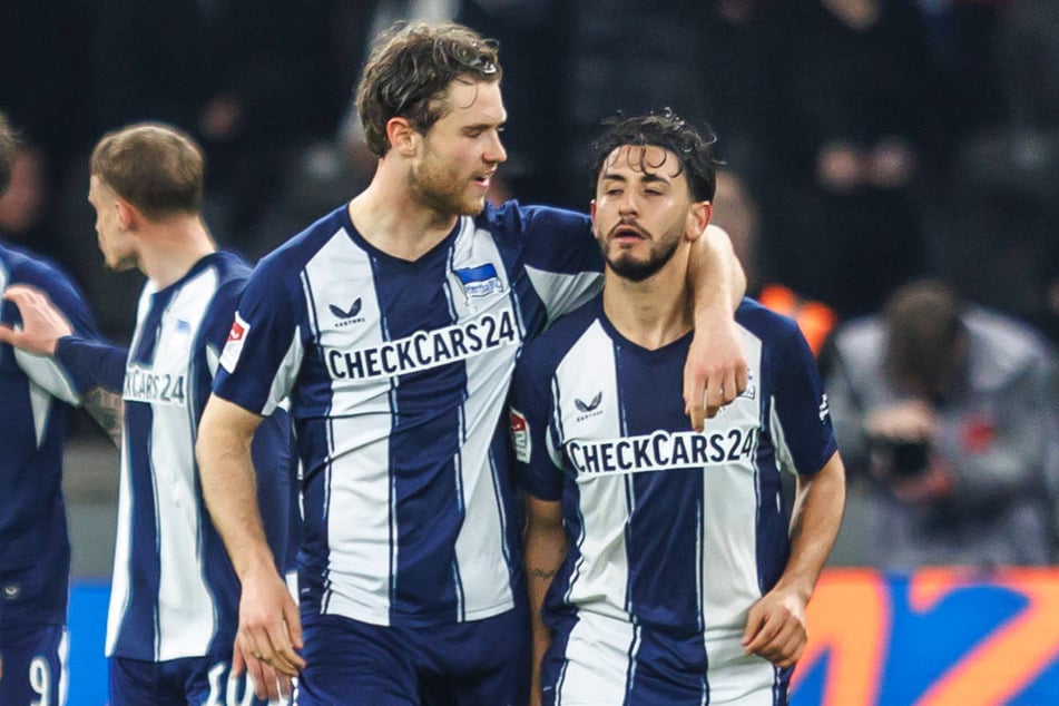 Linus Gechter (22, l.) könnte im Sommer das nächste Hertha-Eigengewächs werden, das zu Borussia Mönchengladbach wechselt.