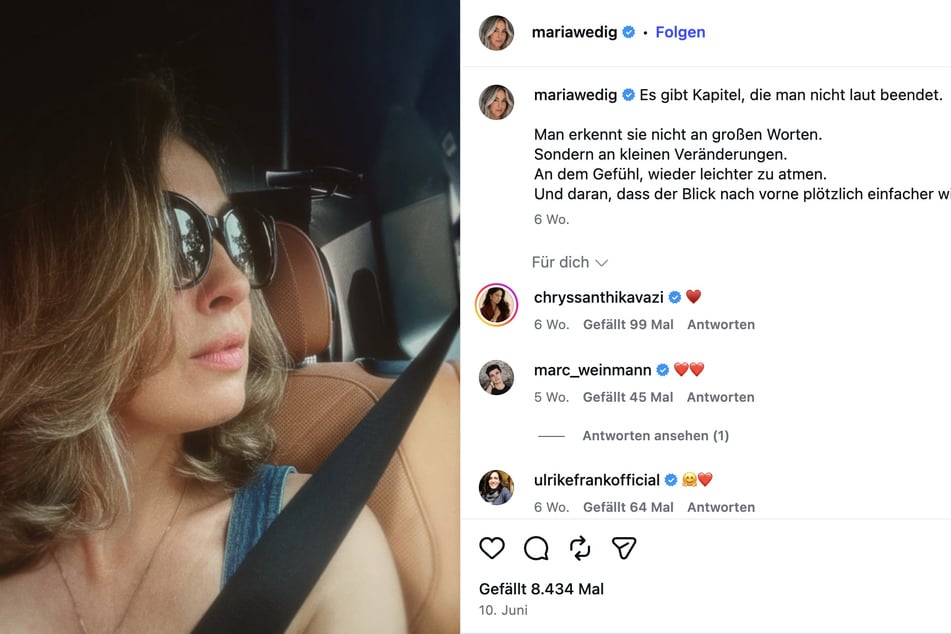 Vor rund sechs Wochen schrieb Maria Wedig (42) einen geheimnisvollen Text auf Instagram.