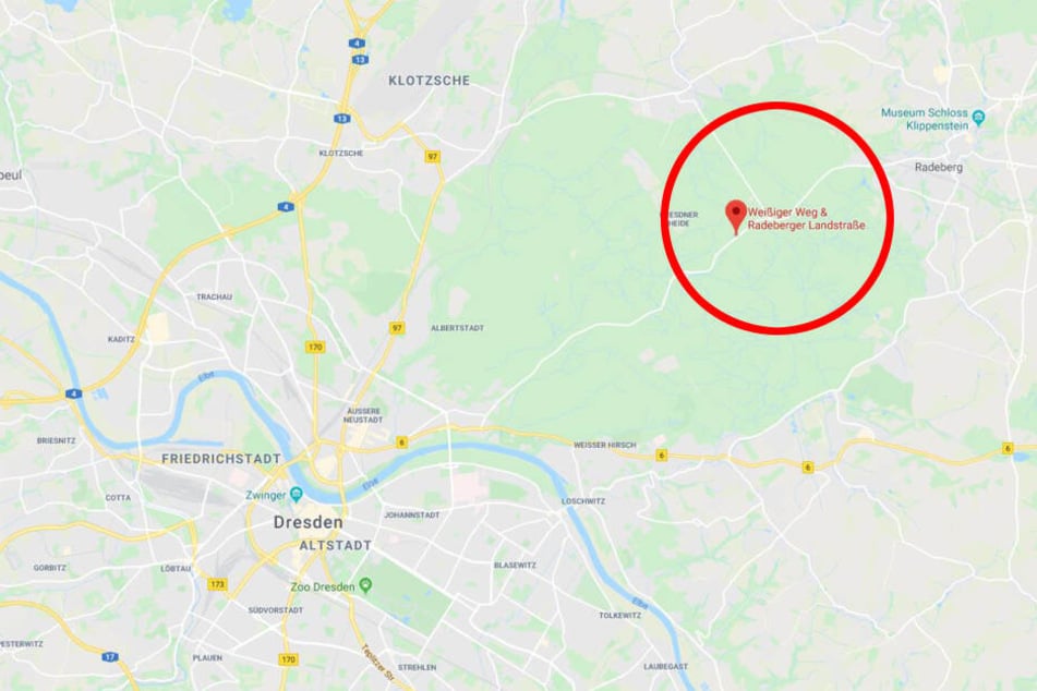 Ungefähr an dieser Stelle geschah der Unfall.