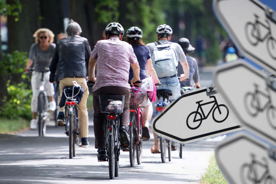 Leipzig belegt im großen ADFC-Fahrradklima-Test den dritten Platz. (Fotomontage)