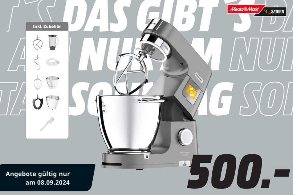 Kenwood-Küchenmaschine für 500 Euro.