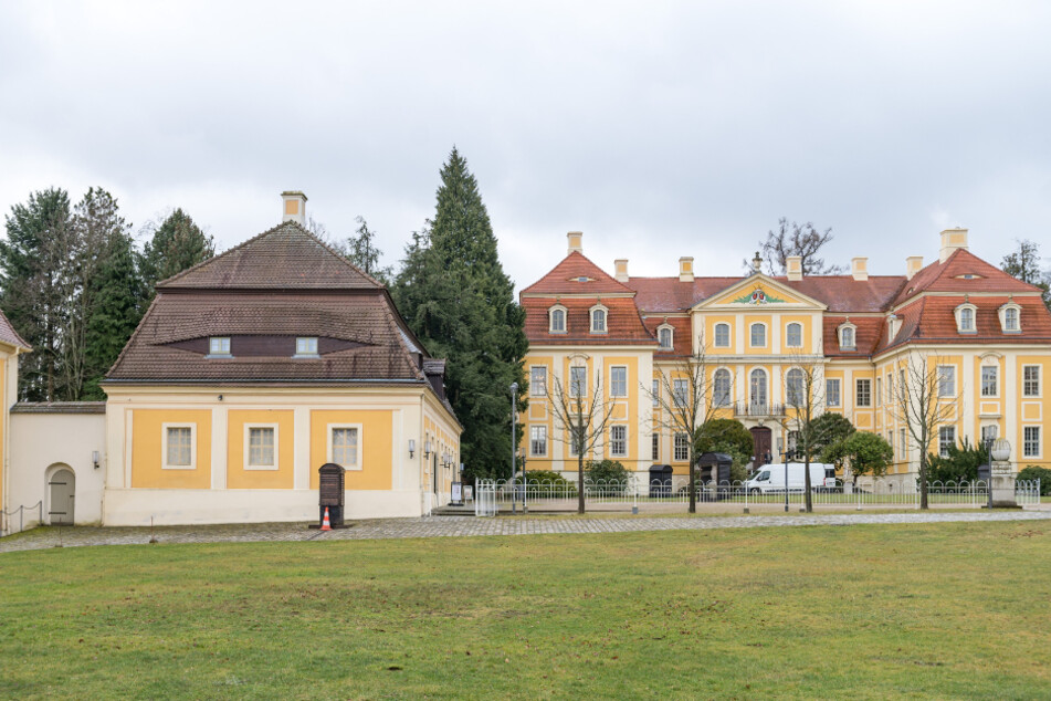 Schloss Rammenau ist von einem Park umgeben, der für seine Hortensien bekannt ist.
