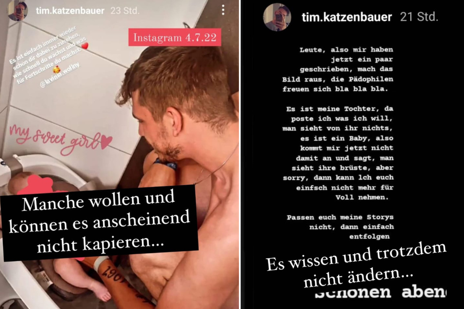 Tim Katzenbauer (24) reagiert bei Instagram auf die Kritik seiner Follower. (Fotomontage)