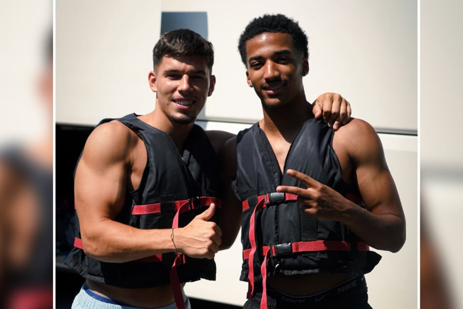 In Aigen-Schlägl herrschte gute Laune: Maurizio Grimaldi (23) und Aaron Mensah (19).