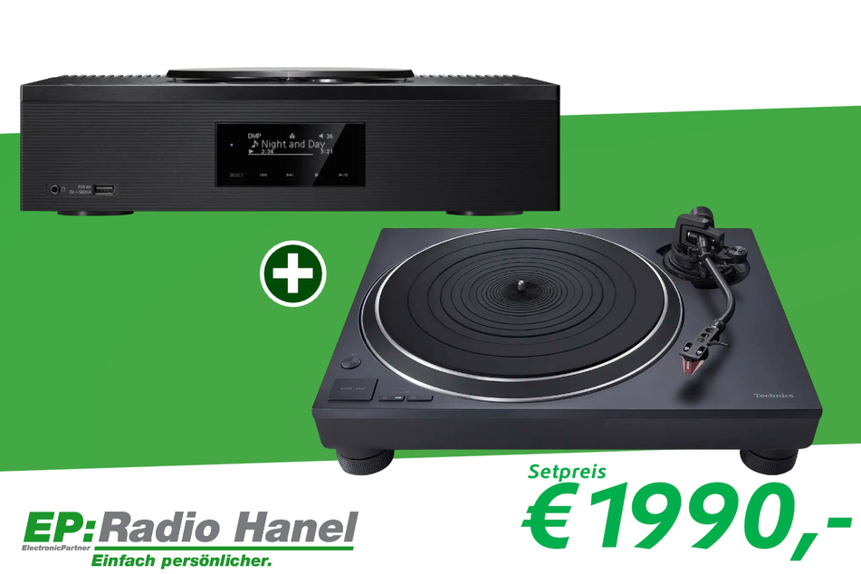 Technics-HiFi-Receiver plus Plattenspieler für 1.990 Euro.