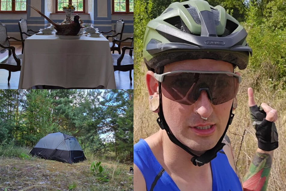 Auf seiner Radtour im Norden Leipzigs besucht Kahl das Delitzscher Schloss und übernachten am Ufer eines Sees.