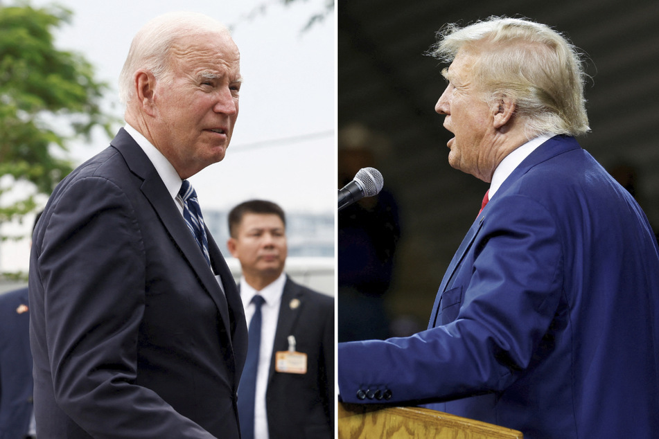 Republican efforts to impeach President Joe Biden (l.) are closely linked to the case of Donald Trump's first impeachment.