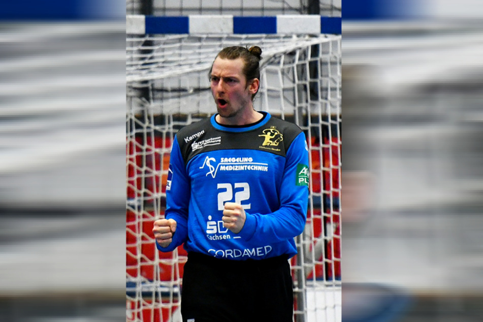 HCE-Keeper Mario Huhnstock ballt nach einer Parade die Fäuste.