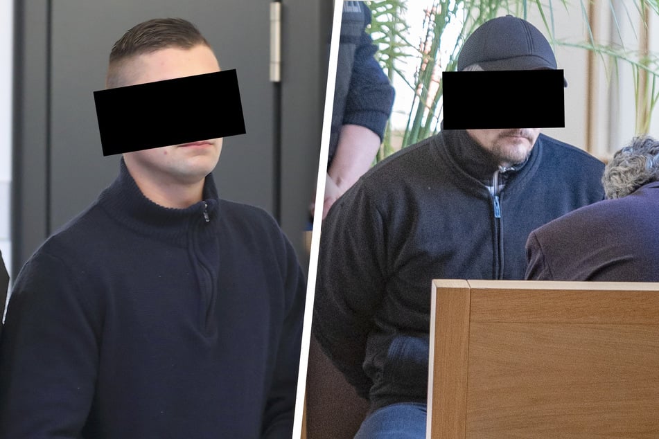 Rad-Räuber Kamil K. (25, l.) muss hinter Gitter. Gegen Michal P. (37), hier bei seiner Haftvorführung nach der Tat, wird später verhandelt.