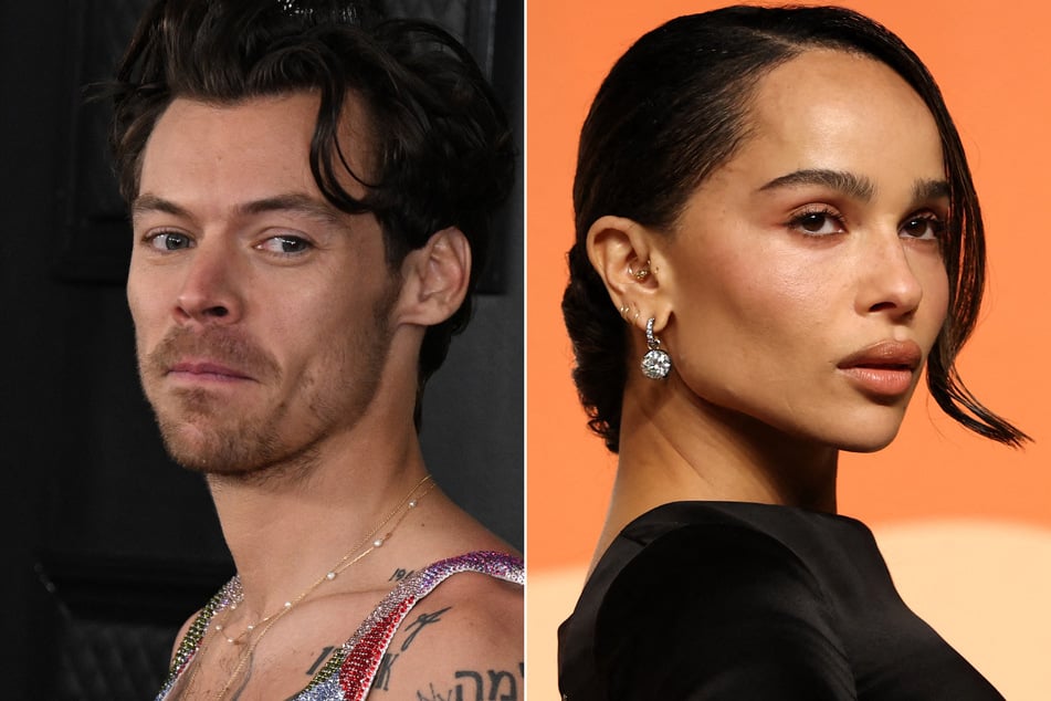 Harry Styles (l.) and Zoë Kravitz were spotted together again on Wednesday, but insiders say their relationship isn't anything serious.