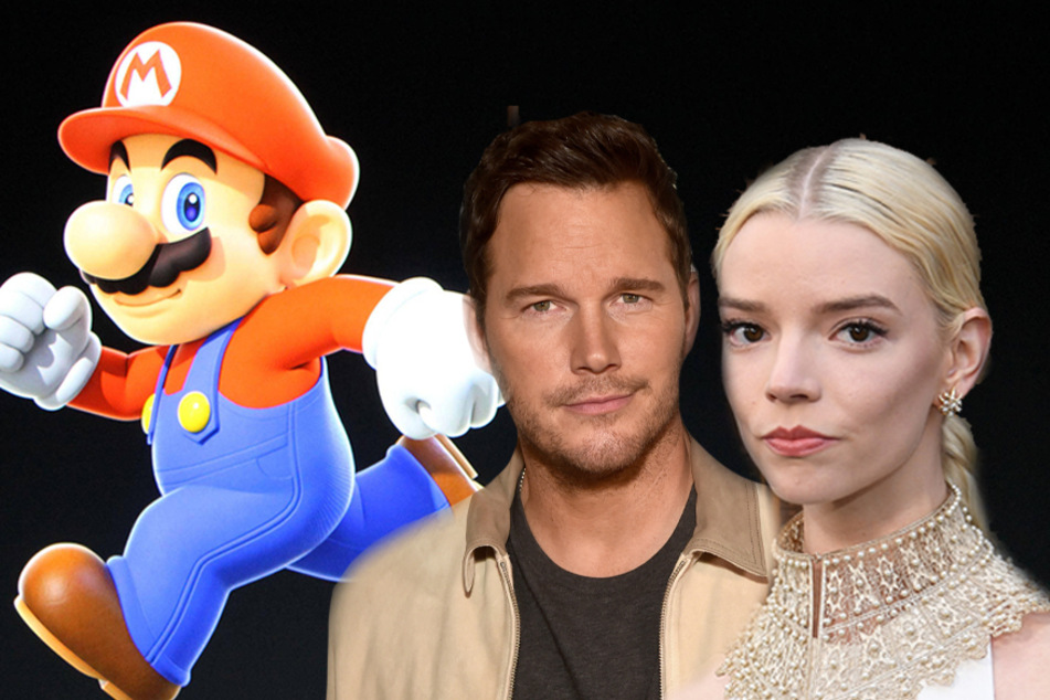 Chris Pratt (c) will play Mario in The Super Mario Bros. Movie, while Anya Taylor-Joy (r) is set to play Princess Peach.