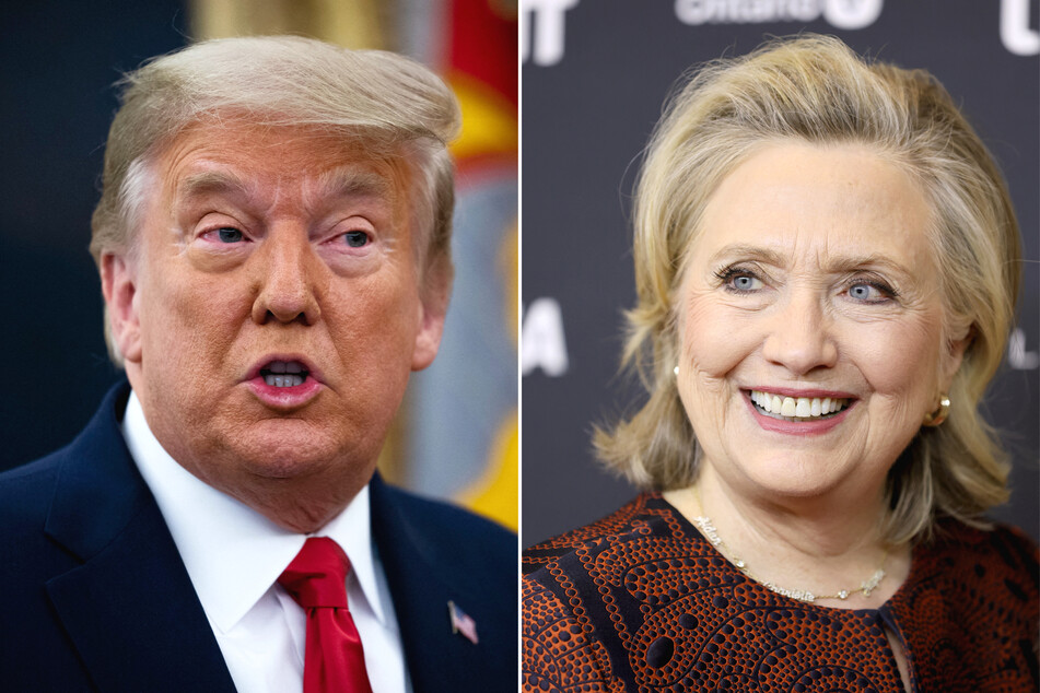 Former Secretary of State and Democratic candidate Hillary Clinton (r.) reacted in a recent interview to the fourth indictment of former President Donald Trump.