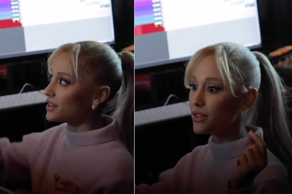 Ariana Grande shared her album with Republic Records execs in her new Instagram videos.
