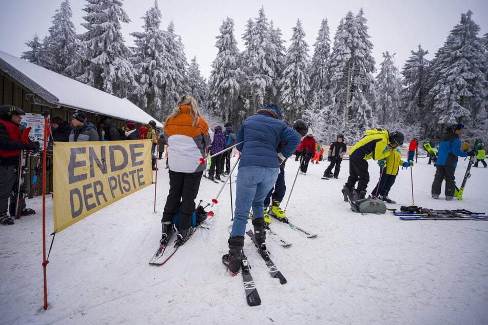 Die Pisten sind gut gefüllt.
