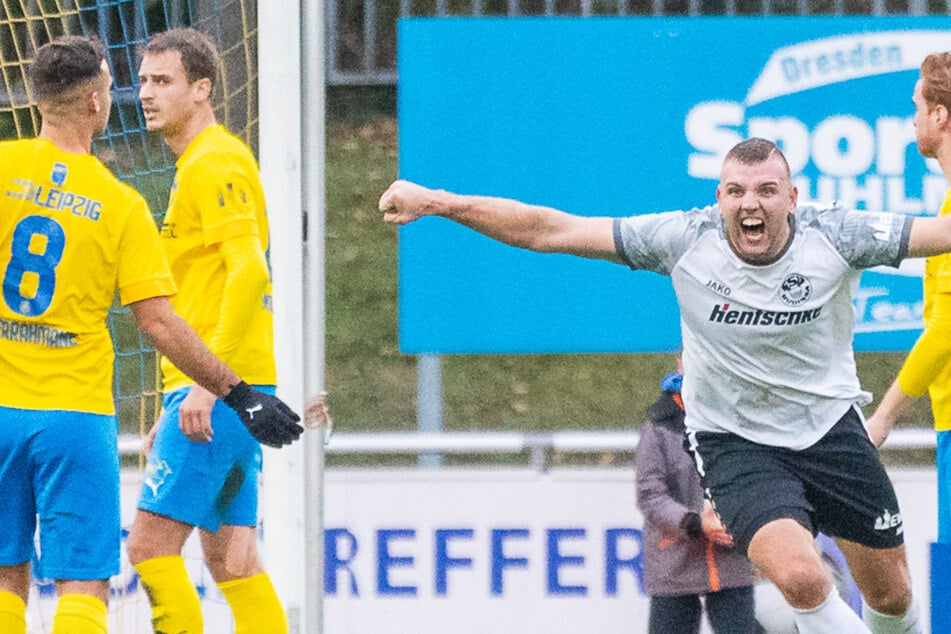 Der körperlich robuste Dawid Wieckiewicz (r.) erzielte das 1:0 für Bautzen.