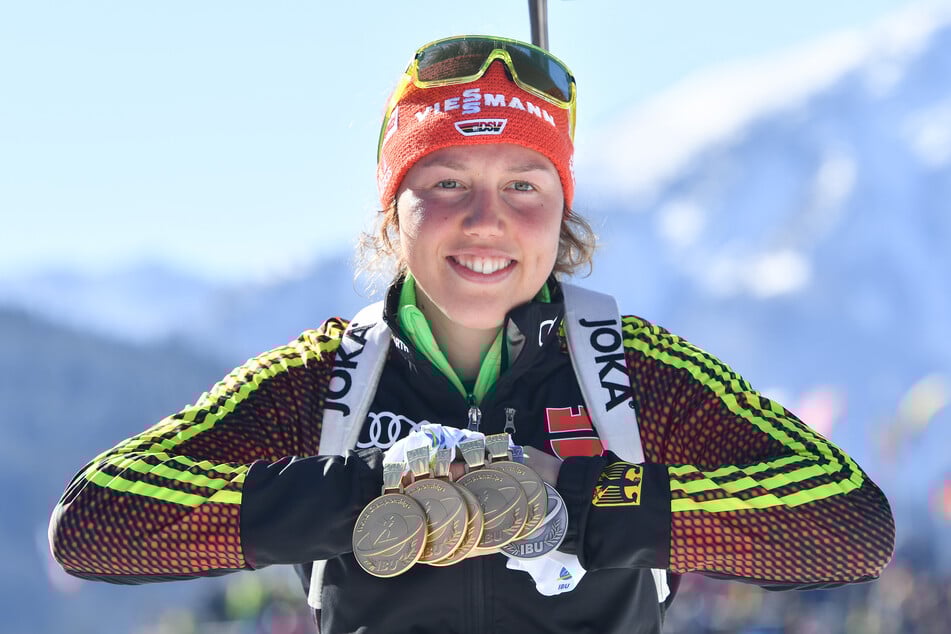 Die Ex-Biathletin stellte bei der WM 2017 einen Rekord auf, als sie in sechs WM-Rennen fünfmal Gold und einmal Silber gewann.