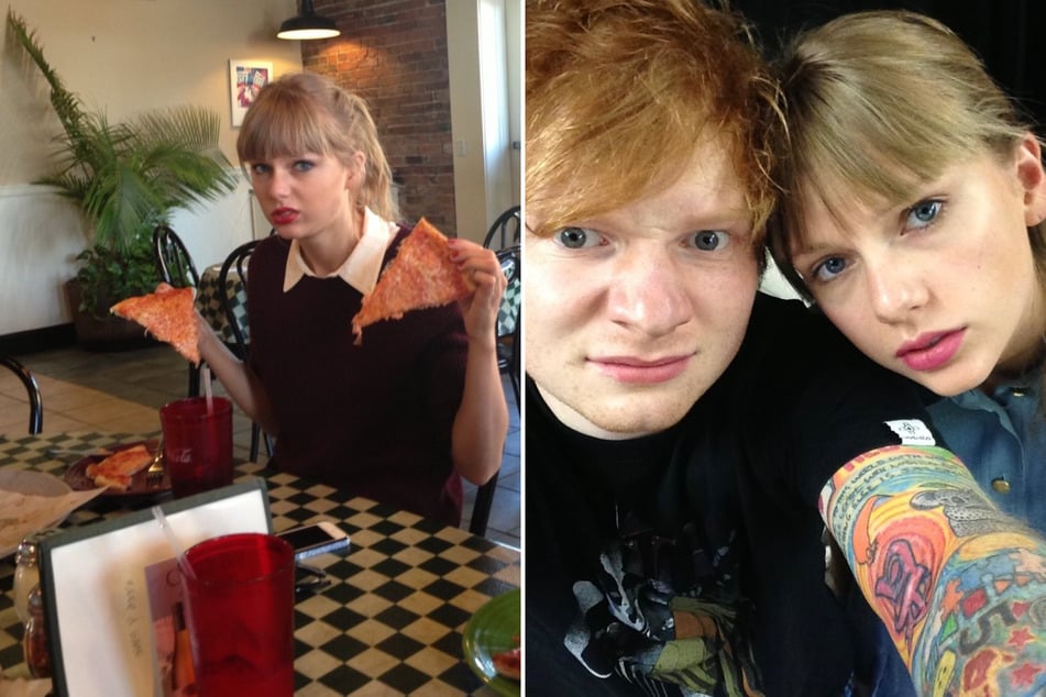 Ed Sheeran took a trip down memory lane as he shared never-before-seen photos from his old cell phone, including a few with longtime friend Taylor Swift (r.)