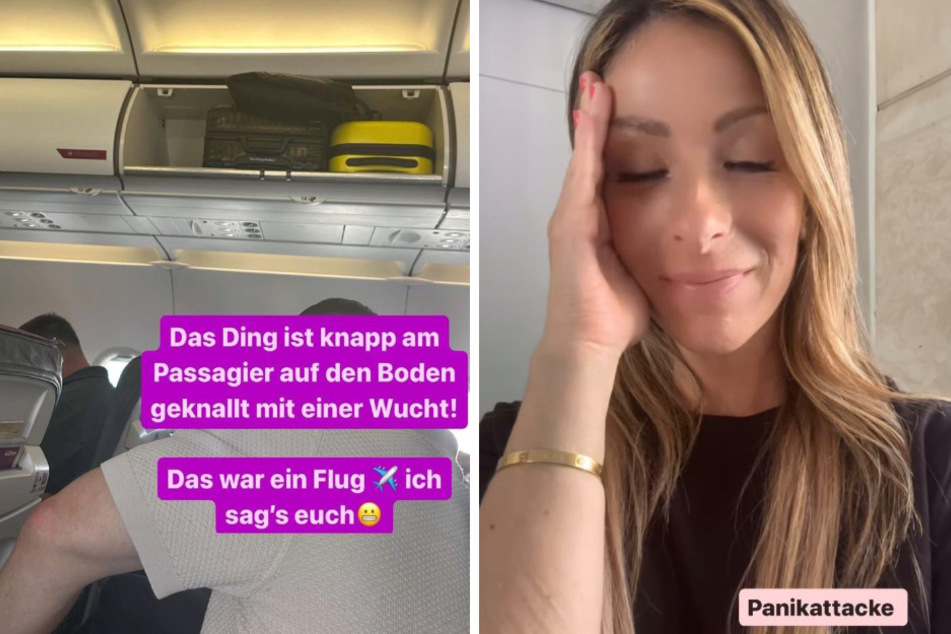 Die 41-Jährige hatte bei Instagram die fehlende Gepäckklappe im Flugzeug gezeigt.