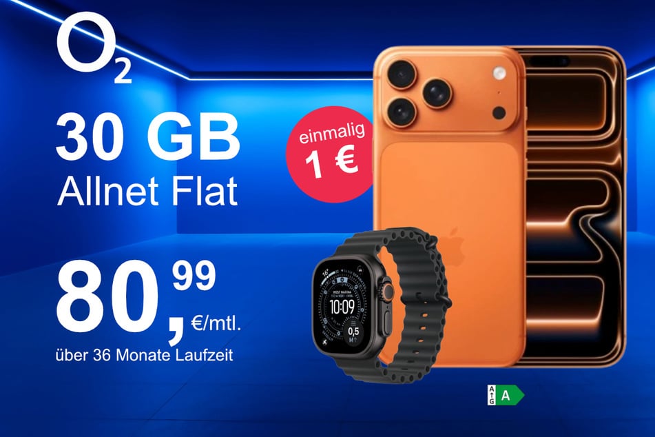 Bei o2 gibt's das iPhone 17 Pro Max jetzt mit Watch Ultra 3 im Bundle exklusiv für nur 1 Euro.