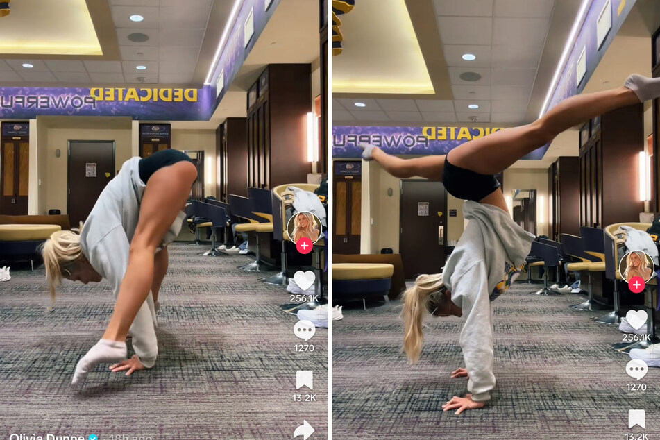 Olivia Dunne goes viral on TikTok for insane handstand balance