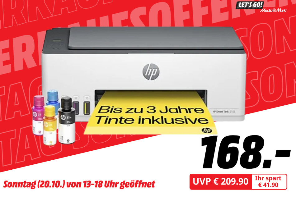 HP-Drucker für 168 statt 209,90 Euro.