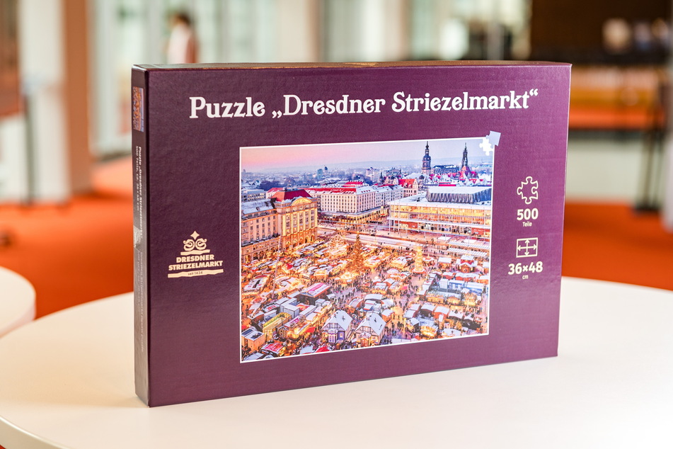 500 Teile zum 589. Striezelmarkt: Das Puzzle gibt es bei der Dresden Information.