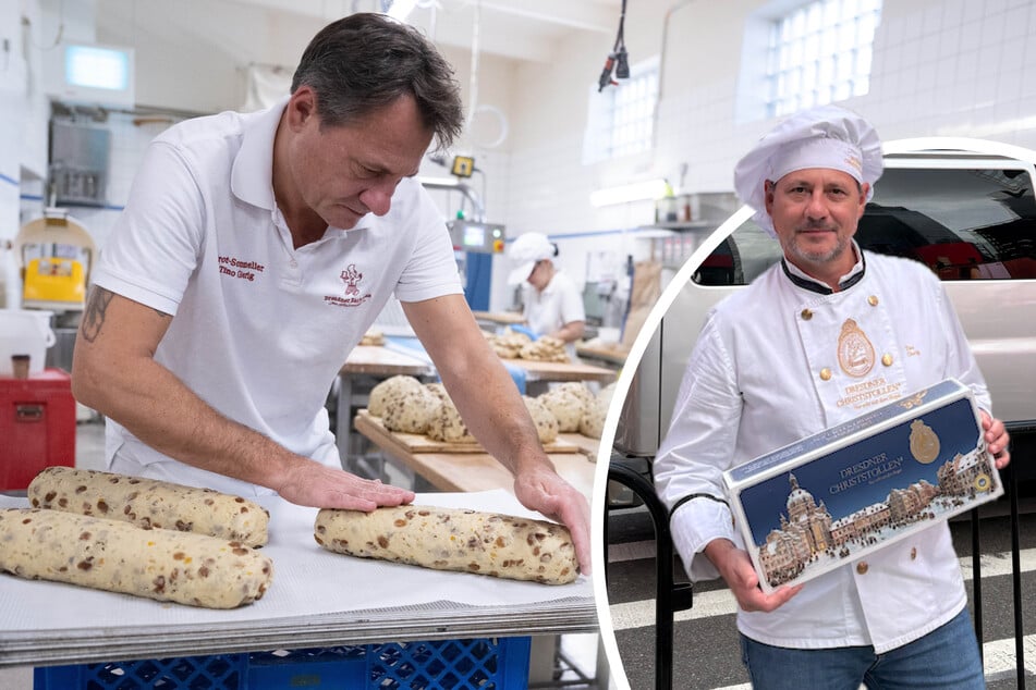 Dresden: Christstollen soll Big Apple erobern: Dresdner Bäckermeister als Laternenkleber in New York