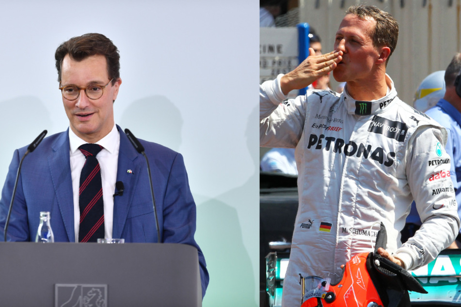 NRW-Ministerpräsident Hendrik Wüst (46) sprach auf der Verleihung des Staatspreises über so manch private Anekdote zum Thema Formel 1.