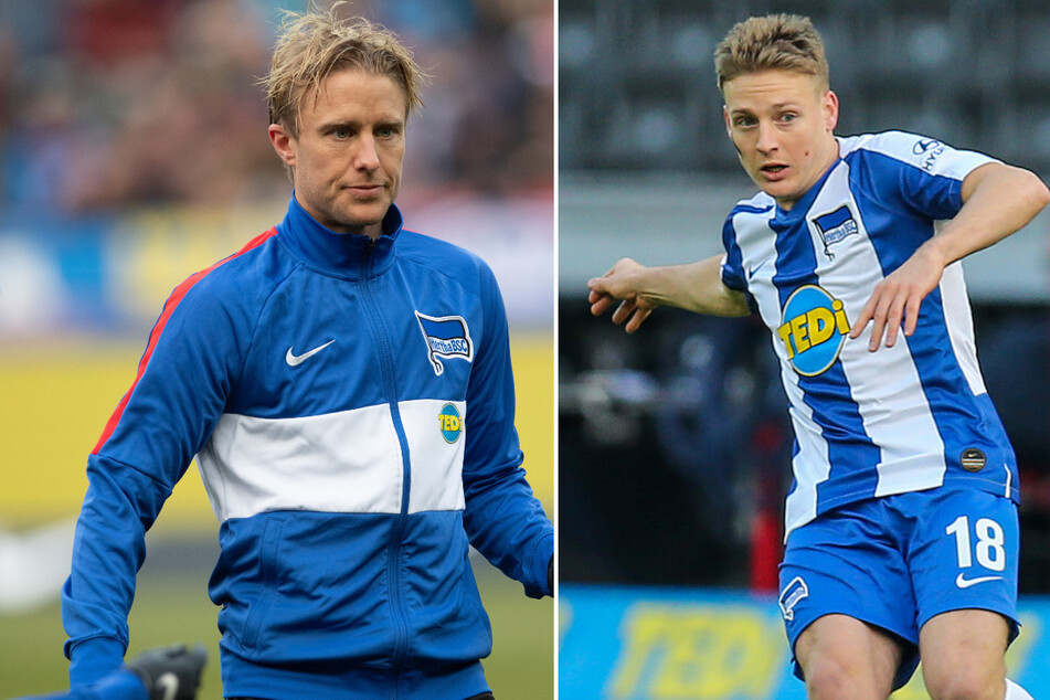 Per Skjelbred (33, l.) verließ Hertha BSC am Saisonende. Santiago Ascacibar (23, r.) hat seine Verletzungsprobleme überstanden.