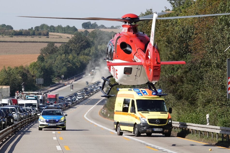 Auch ein Rettungsheli kam zum Einsatz.