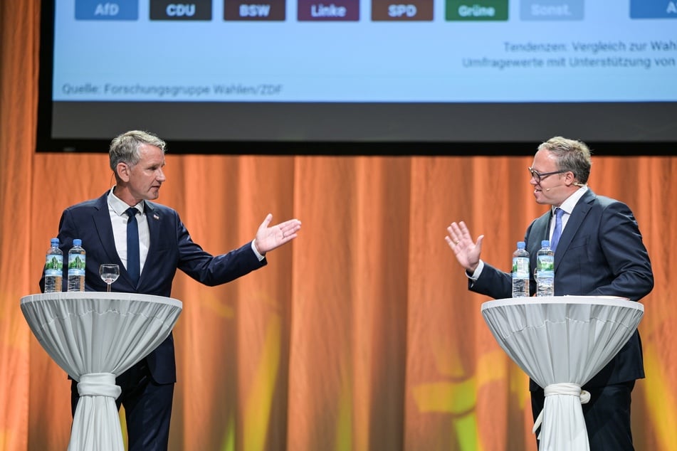 Björn Höcke (52, AfD, l.) und Thüringens Ministerpräsident Mario Voigt (47, CDU, r.) würden bei einer Direktwahl die meisten Stimmen erhalten.