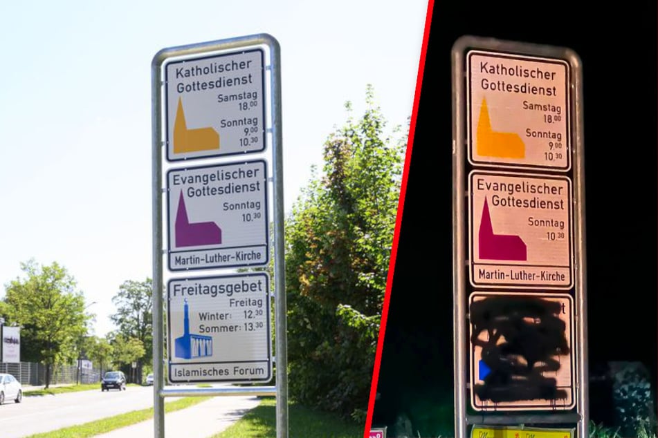 Islamische Gemeinde in Bayern bedroht: Hinweisschild zu Freitagsgebet beschmiert