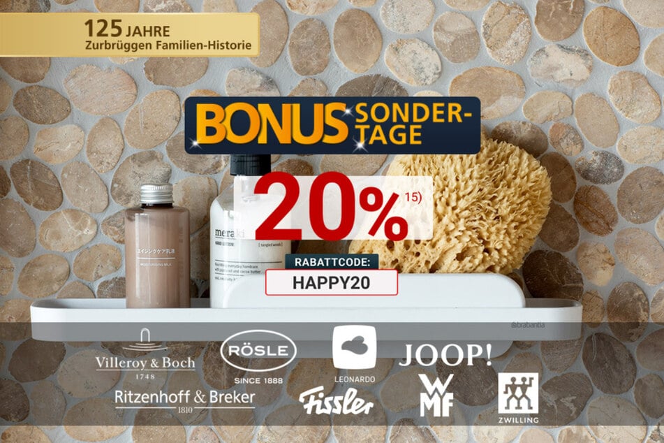 Noch bis Sonntag (3.8.) gibt's mit dem Code:HAPPY20 satte 20 Prozent Rabatt im Onlineshop.¹⁵