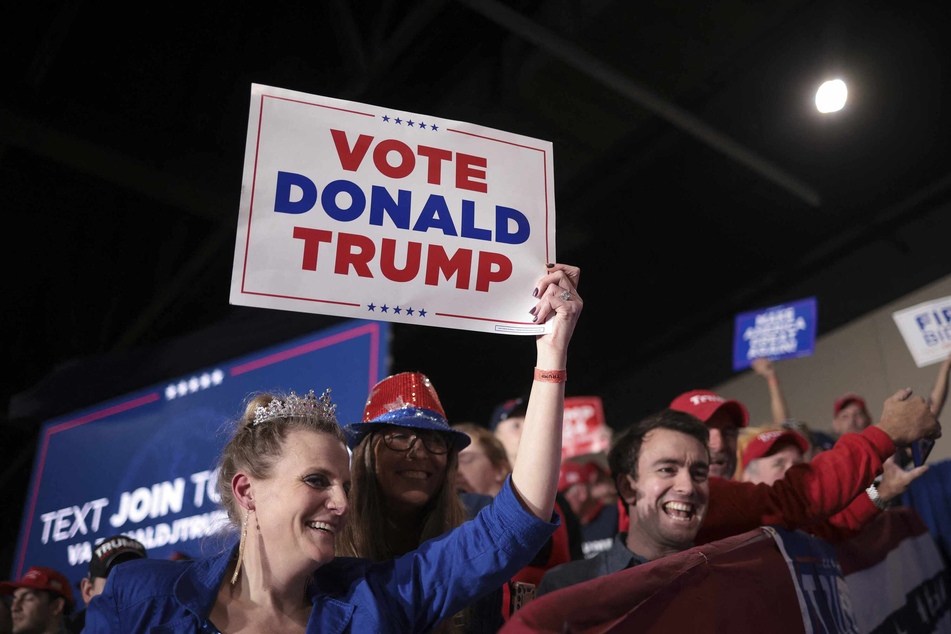 Supporters of Republican presidential candidate and former President Donald Trump at a rally on Saturday.