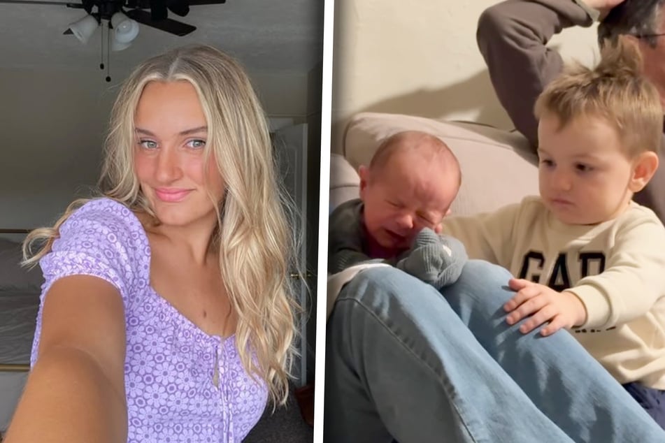 Mutter will süßen Moment zwischen Baby und Bruder aufnehmen: Doch das geht voll daneben