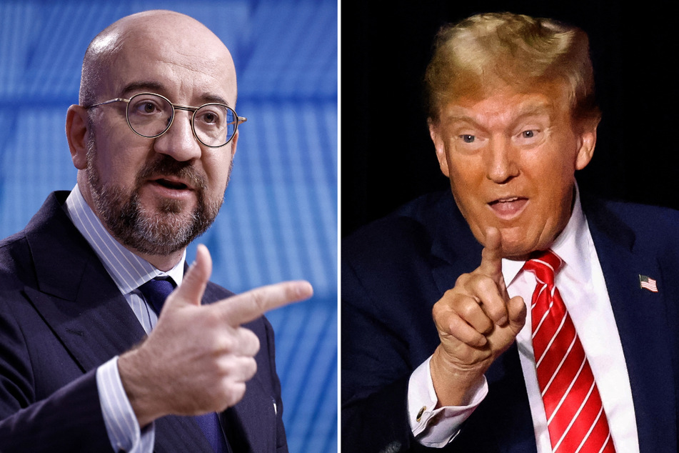 European Council President Charles Michel (l.) told Donald Trump to "get the facts straight" on the EU's contribution to the Ukrainian war effort.