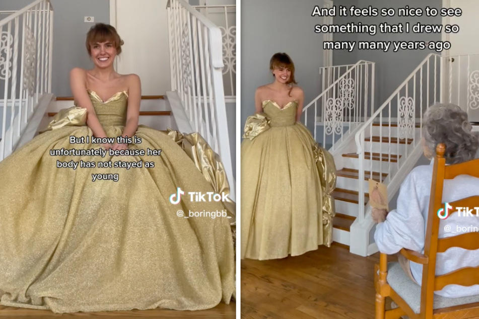 Frau setzt altes Kleid-Design von Oma um - ihre Reaktion ist so rührend