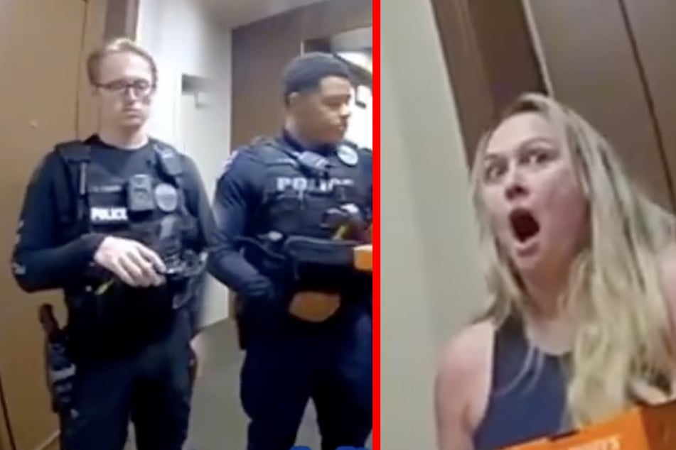 La mujer se queda con la boca abierta al ver lo que la policía le trae